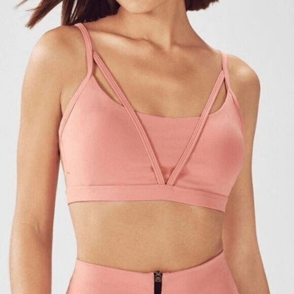 Demi Lovato Fabletics Peachy Pink Athletic Yoga Top Bottom Workout Set NWT - Picture 12 of 15